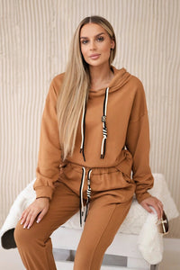 Cotton set hoodie + pants R7516 / – Powder цвет / color | Lexline Fashion