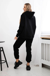 Cotton set, sweatshirt + pants Brooklyn 9617 / – Black цвет / color | Lexline Fashion