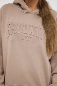 Cotton set, sweatshirt + pants Brooklyn 9617 / – Dark || beige цвет / color | Lexline Fashion