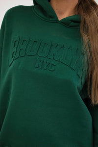 Cotton set, sweatshirt + pants Brooklyn 9617 / – Dark || green цвет / color | Lexline Fashion