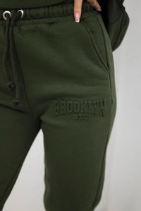 Cotton set, sweatshirt + pants Brooklyn 9617 / – Khaki цвет / color | Lexline Fashion