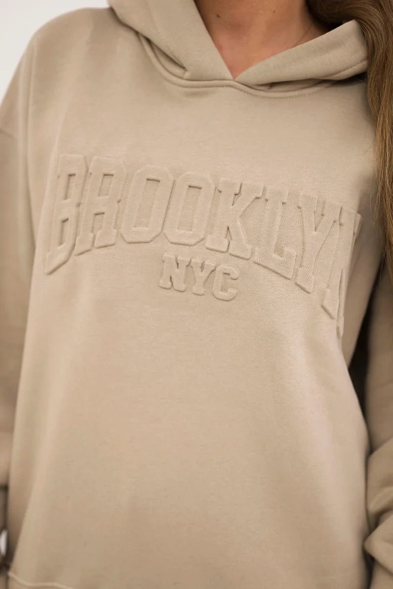 Cotton set, sweatshirt + pants Brooklyn 9617 / – Light || Beige цвет / color | Lexline Fashion