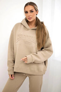 Cotton set, sweatshirt + pants Brooklyn 9617 / – Light || Beige цвет / color | Lexline Fashion