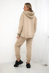 Cotton set, sweatshirt + pants Brooklyn 9617 / – Light || Beige цвет / color | Lexline Fashion
