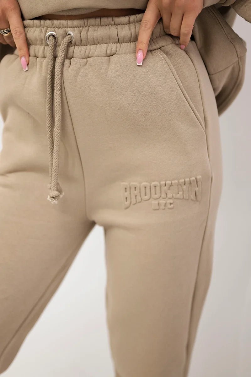 Cotton set, sweatshirt + pants Brooklyn 9617 / – Light || Beige цвет / color | Lexline Fashion