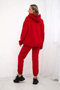 Cotton set, sweatshirt + pants Brooklyn 9617 / – Red цвет / color | Lexline Fashion