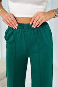 Cotton set Sweatshirt + Trousers 9590 / – Green цвет / color | Lexline Fashion