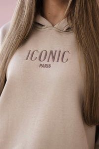 Cotton set, sweatshirt with embroidery + pants 9575 / – Beige цвет / color | Lexline Fashion