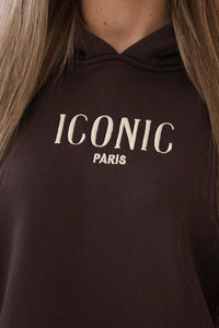 Cotton set, sweatshirt with embroidery + pants 9575 / – Brown цвет / color | Lexline Fashion