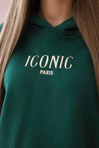 Cotton set, sweatshirt with embroidery + pants 9575 / – Green цвет / color | Lexline Fashion