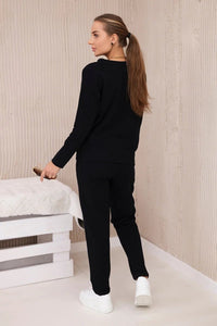 Cotton set with decorative buttons 9669 / – Black цвет / color | Lexline Fashion
