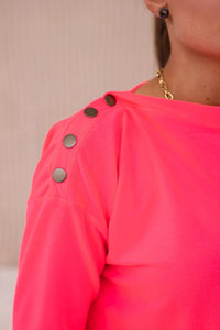 Cotton set with decorative buttons 9669 / – Neon pink цвет / color | Lexline Fashion