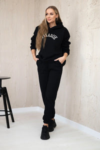 Cotton set with embroidered inscription Paradise 9600 / – Black цвет / color | Lexline Fashion