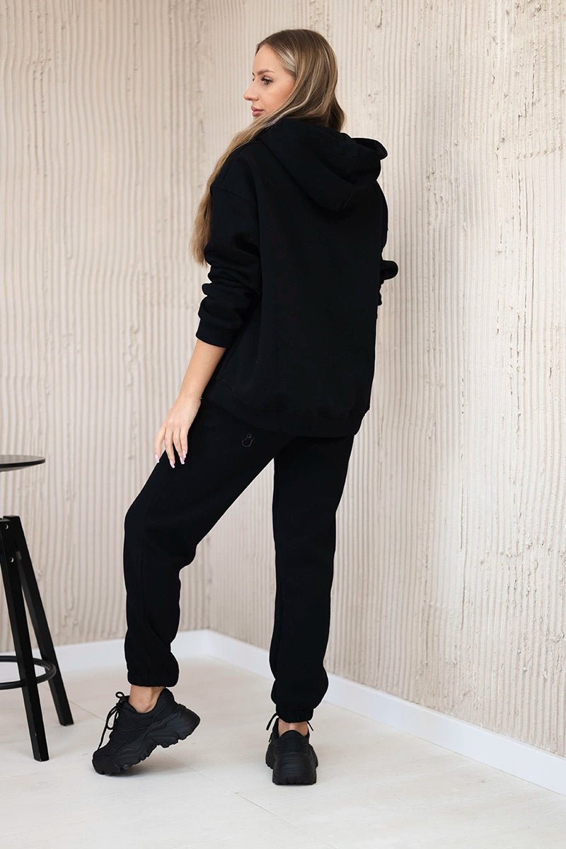 Cotton set with embroidered inscription Paradise 9600 / – Black цвет / color | Lexline Fashion