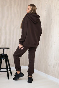 Cotton set with embroidered inscription Paradise 9600 / – Brown цвет / color | Lexline Fashion