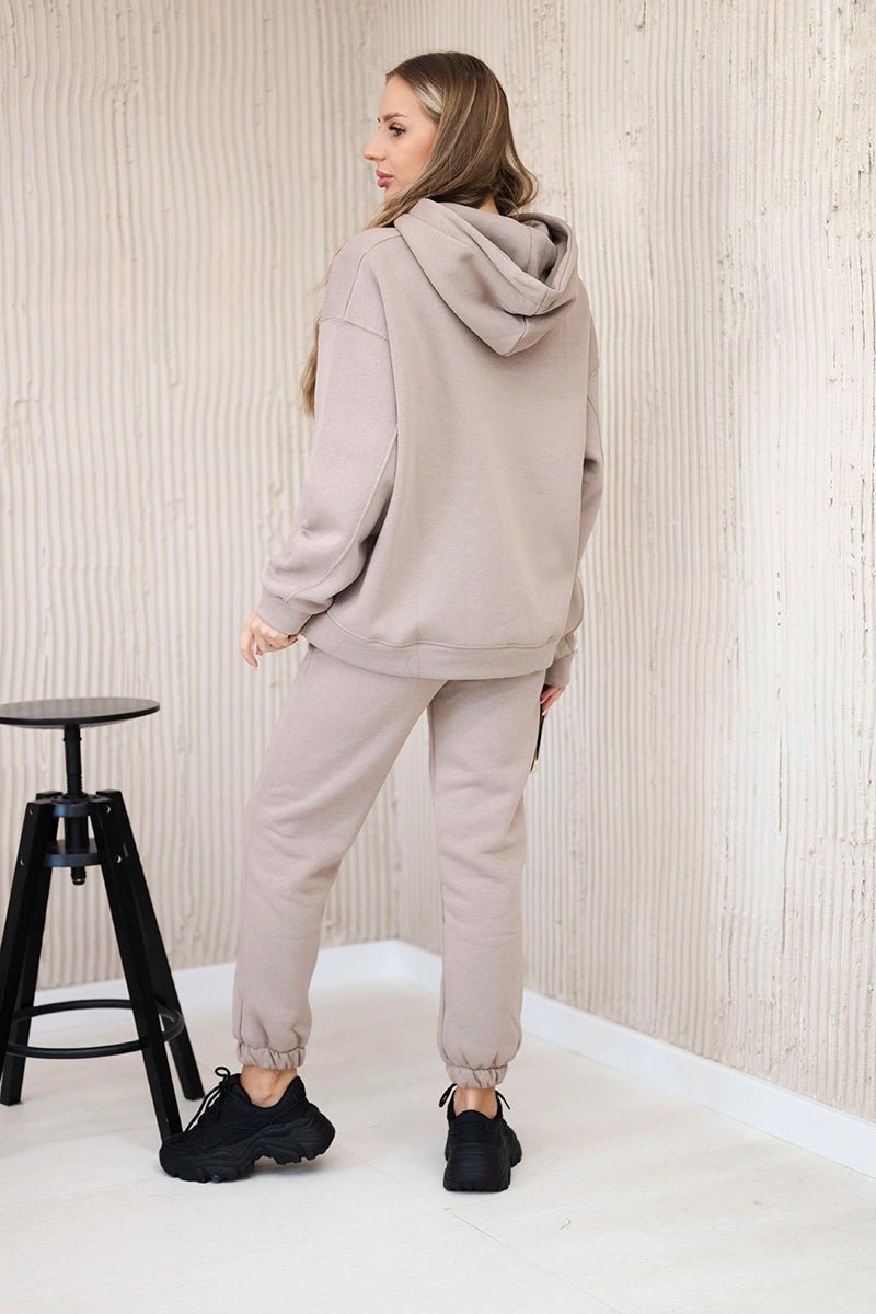 Cotton set with embroidered inscription Paradise 9600 / – Dark || beige цвет / color | Lexline Fashion