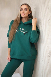 Cotton set with embroidered inscription Paradise 9600 / – Green цвет / color | Lexline Fashion