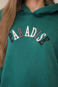 Cotton set with embroidered inscription Paradise 9600 / – Green цвет / color | Lexline Fashion