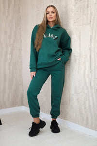 Cotton set with embroidered inscription Paradise 9600 / – Green цвет / color | Lexline Fashion