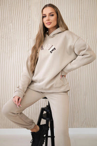 Cotton set with embroidered inscription Paradise 9600 / – Light || Beige цвет / color | Lexline Fashion