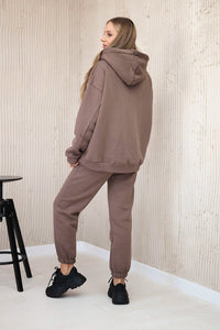 Cotton set with embroidered inscription Paradise 9600 / – Mocca цвет / color | Lexline Fashion