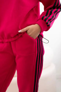 Cotton set with stripes 9802 / – Fuchsia цвет / color | Lexline Fashion