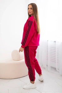 Cotton set with stripes 9802 / – Fuchsia цвет / color | Lexline Fashion