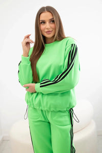 Cotton set with stripes 9802 / – Light || Green цвет / color | Lexline Fashion