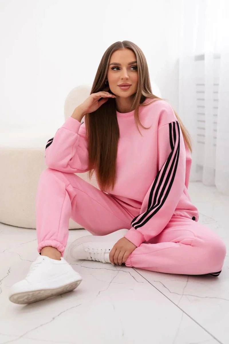 Cotton set with stripes 9802 / – Light || Pink цвет / color | Lexline Fashion
