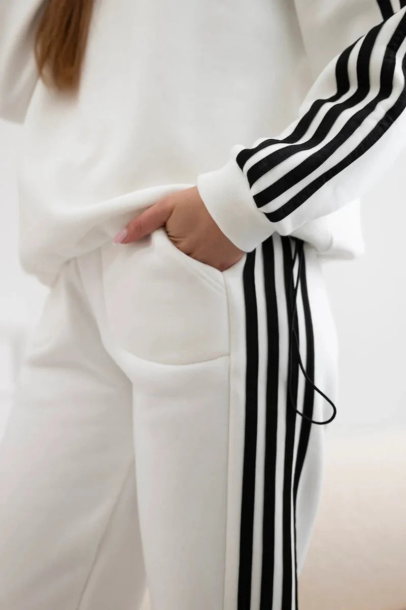 Cotton set with stripes 9802 / – White цвет / color | Lexline Fashion