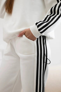 Cotton set with stripes 9802 / – White цвет / color | Lexline Fashion