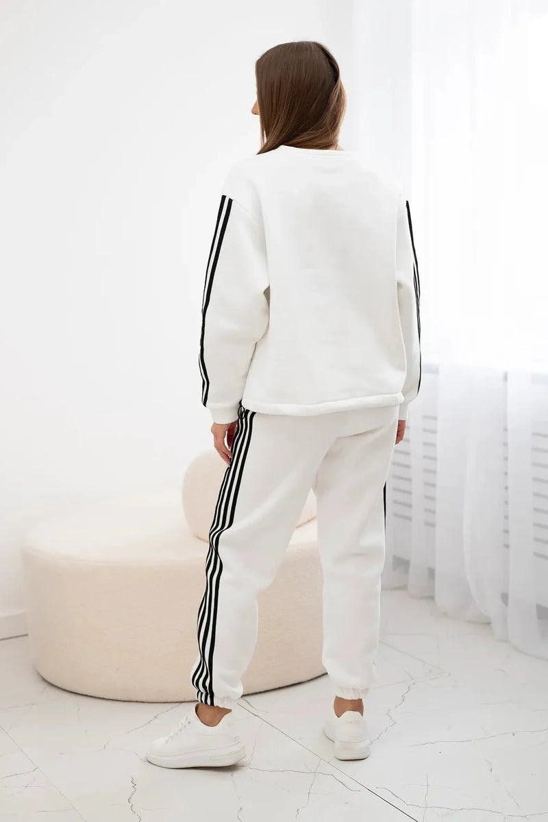 Cotton set with stripes 9802 / – White цвет / color | Lexline Fashion