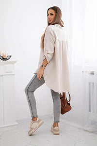 Cotton shirt 65622 / – Beige цвет / color | Lexline Fashion
