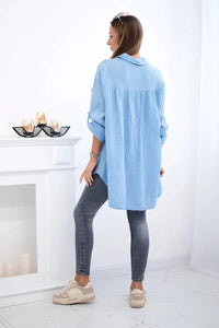 Cotton shirt 65622 / – Blue цвет / color | Lexline Fashion