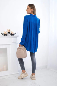 Cotton shirt 65622 / – Blue cornflower цвет / color | Lexline Fashion