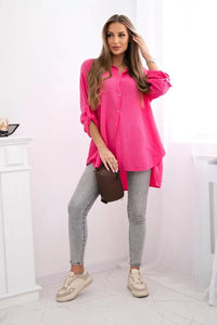 Cotton shirt 65622 / – Fuchsia цвет / color | Lexline Fashion