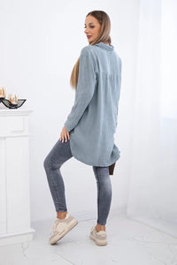 Cotton shirt 65622 / – Gray || Dark цвет / color | Lexline Fashion