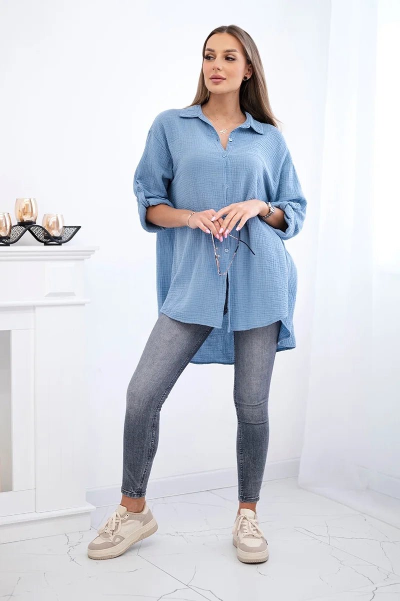Cotton shirt 65622 / – Jeans цвет / color | Lexline Fashion