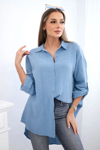 Cotton shirt 65622 / – Jeans цвет / color | Lexline Fashion