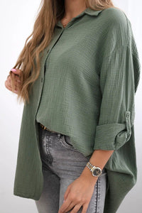 Cotton shirt 65622 / – Khaki цвет / color | Lexline Fashion