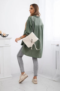 Cotton shirt 65622 / – Khaki цвет / color | Lexline Fashion
