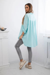 Cotton shirt 65622 / – Mint цвет / color | Lexline Fashion