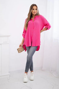 Cotton shirt 65622 / – Pink цвет / color | Lexline Fashion