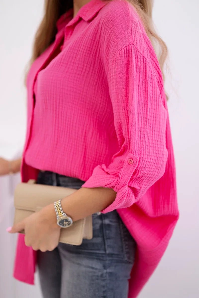 Cotton shirt 65622 / – Pink цвет / color | Lexline Fashion