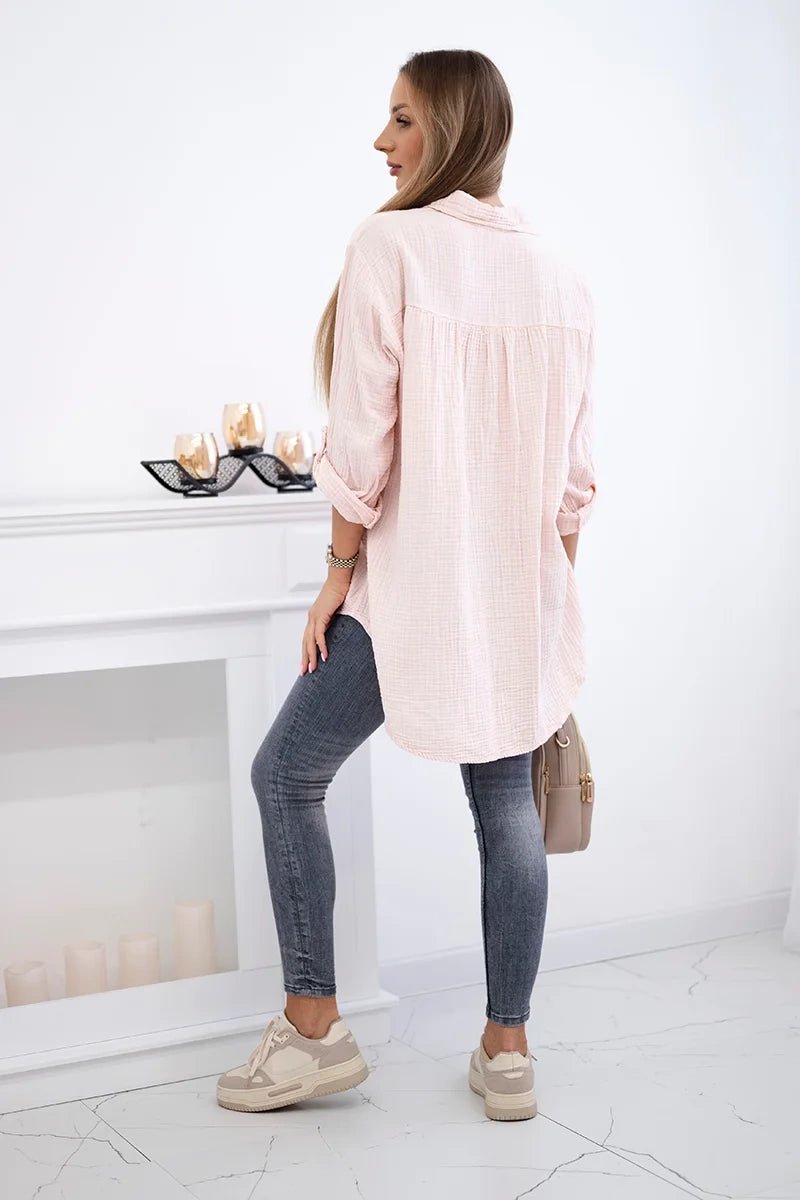 Cotton shirt 65622 / – Powder цвет / color | Lexline Fashion