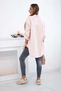 Cotton shirt 65622 / – Powder цвет / color | Lexline Fashion