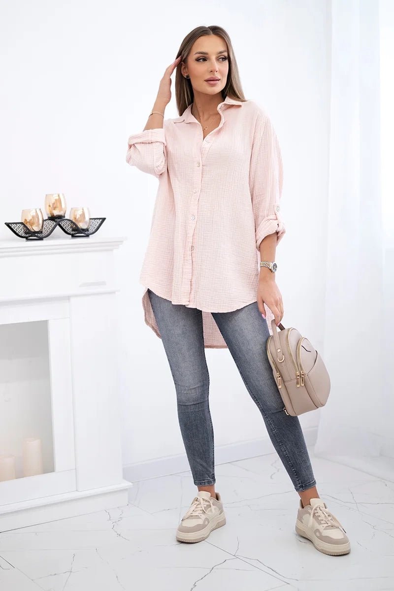 Cotton shirt 65622 / – Powder цвет / color | Lexline Fashion