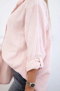 Cotton shirt 65622 / – Powder цвет / color | Lexline Fashion