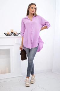 Cotton shirt 65622 / – Purple цвет / color | Lexline Fashion