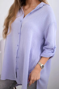 Cotton shirt 65622 / – Purple || Light цвет / color | Lexline Fashion